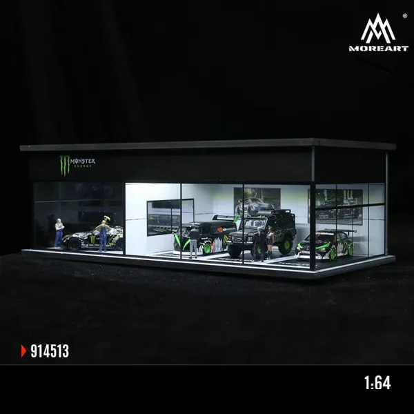 1:64_Diecast_Car_Display_Case,Lighted_Parking_lot_Scene_Display_Garage_for_Hot_Wheels_Series,Matchbox_Toy_Car_Model_Storage_Display_Stand_