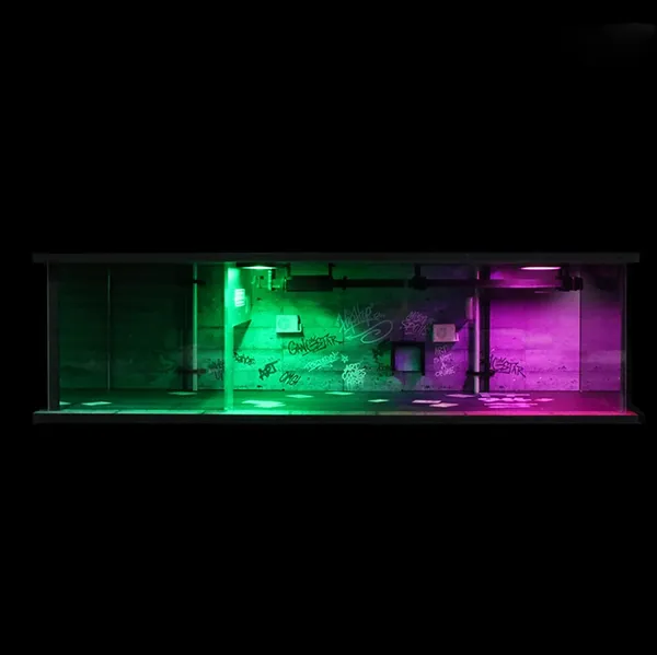 1:64_Neon_Style_LED_Display_Diorama_–_Model_Scene_with_UV_Printing,_Multi-Color_Lights_&_Accessories_–_for_Diecast_Cars_&_Figures_(Vehicles_Not_Included)