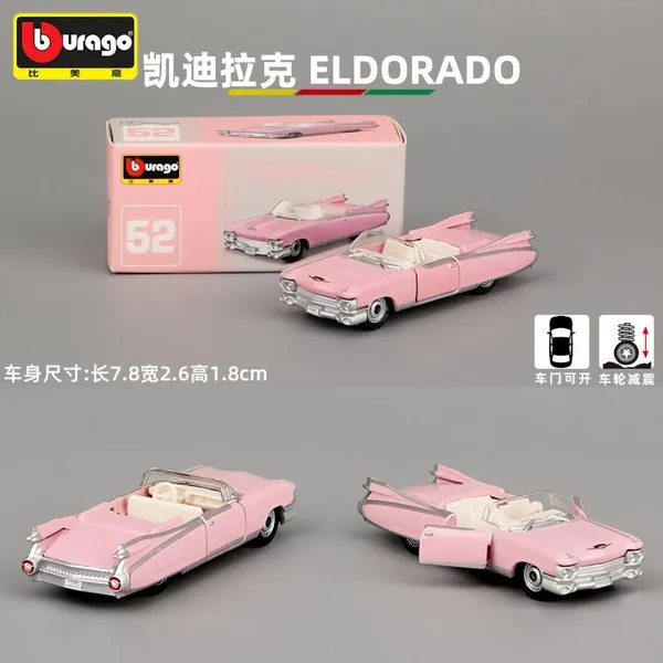 Bburago_Cadillac_Eldorado_Pink_1:64_Diecast_Model_Car_–_Classic_Convertible_Collectible