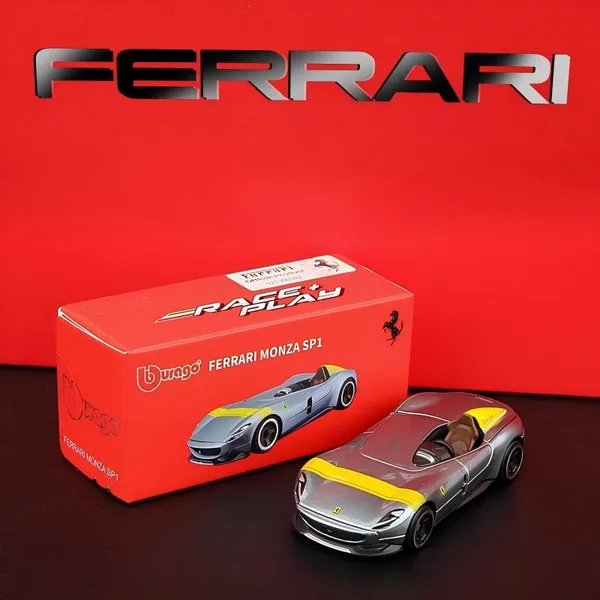 Bburago_Ferrari_Monza_SP1_Silver_&_Yellow_1:64_Diecast_Model_Car_–_Collectible_Scale_Model