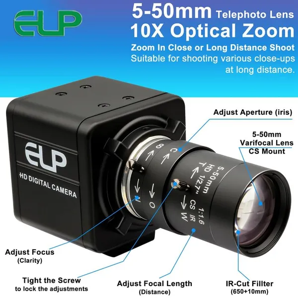 ELP_Global_Shutter_USB_Webcam_5MP_1440P_60fps_|_Industrial_High_Speed_Camera_with_5_to_50mm_10X_Zoom_Lens_|_CS_Mount_UVC_PC_Camera