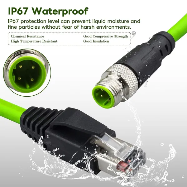 M12_4_Pin_D-Code_Male_Field_Wireable_Connector,_Shielded_CAT5e_Industrial_Ethernet_Connector,_IP67_Waterproof_Metal_Housing,_Screw_Lock_for_PLC,_Sensors,_Industrial_Automation_&_Machine_Vision