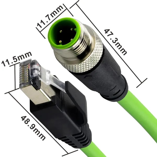 M12_4_Pin_D-Code_Male_Field_Wireable_Connector,_Shielded_CAT5e_Industrial_Ethernet_Connector,_IP67_Waterproof_Metal_Housing,_Screw_Lock_for_PLC,_Sensors,_Industrial_Automation_&_Machine_Vision