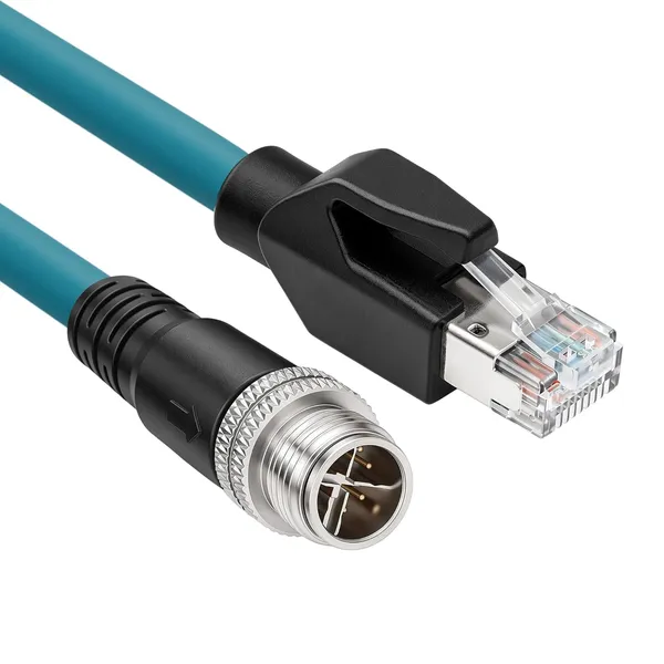 M12_X-Code_8_Pin_Male_to_RJ45_Ethernet_Cable_5_Meter_|Cat6_Industrial_Ethernet_Shielded_LAN_Cable_|_IP67_Waterproof_|Gigabit_Network_Cable_for_PLC,Machine_Vision_Camera_&_Industrial_Automation
