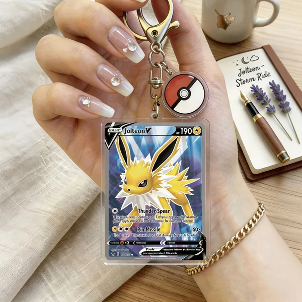 Pokémon_Inspired_Acrylic_Trading_Card_Keychain_with_Poké_Ball_Charm_|_Gengar_V_/_Jolteon_V_|_Collectible_Key_Ring_for_Bag,_Backpack,_Keys_&_Gifts