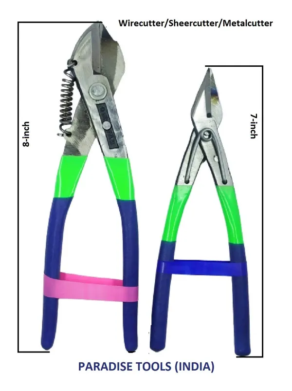India_Heavy_Wire_Cutter_Metal_Cutter_Sheet_Cutter_8_Inch_With_Wire_Cutter_7_Inch_2_Pcs_Combo_Multicolor