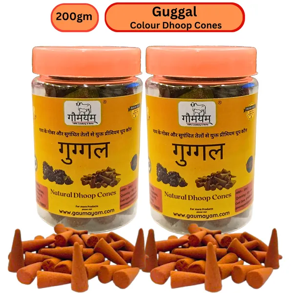 Gaumayam_Premium_Guggal_Organic_Cow_Dung_Dhoop_Cones_(Pack_of_2,_200g)