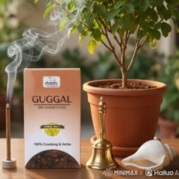 120_Guggal_Organic_Bambooless_Dhoop_Sticks_Charcoal_Free_Cow_Dung_Herbal_Dhoop_Sticks