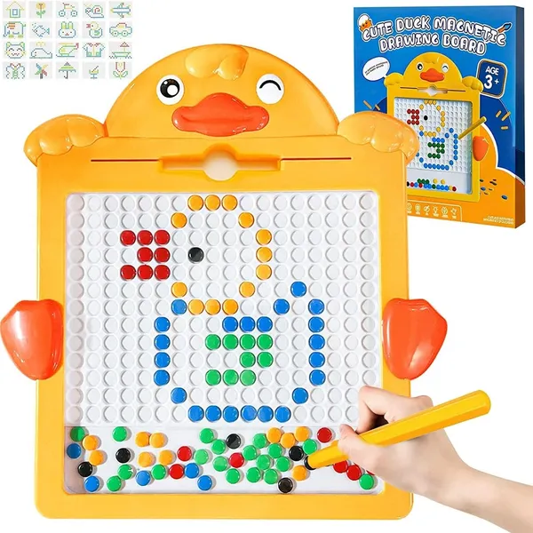 Little_Cute_Duck_Magnetic_Drawing_Board_Educational_Mosaic_Toy_With_Pattern_Cards_15_Inch