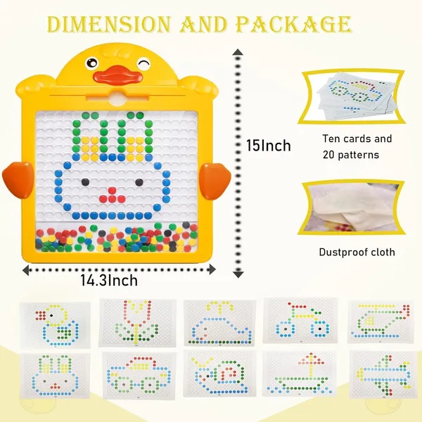 Little_Cute_Duck_Magnetic_Drawing_Board_Educational_Mosaic_Toy_With_Pattern_Cards_15_Inch