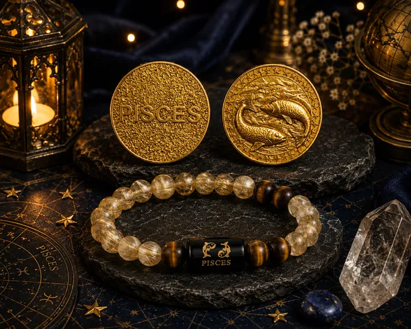 Pisces_(Meen_Rashi)_Bracelet_with_FREE_Gold_Plated_Pisces_Zodiac_Coin_|_Energized_&_Siddh