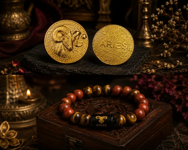 Aries_(Mesh_Rashi)_Bracelet_with_FREE_Gold_Plated_Aries_Zodiac_Coin_|_Energized_&_Siddh