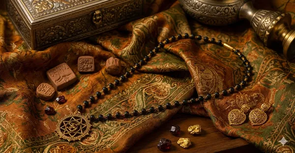Gold_Plated_Karungali_Mala_With_Bajrangbali_Pendent