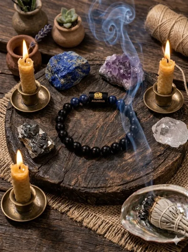 Aquarius_(Kumbha_Rashi)_Bracelet_with_FREE_Gold_Plated_Aquarius_Zodiac_Coin_|_Energized_&_Siddh