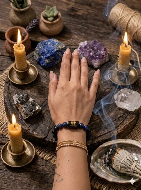 Aquarius_(Kumbha_Rashi)_Bracelet_with_FREE_Gold_Plated_Aquarius_Zodiac_Coin_|_Energized_&_Siddh