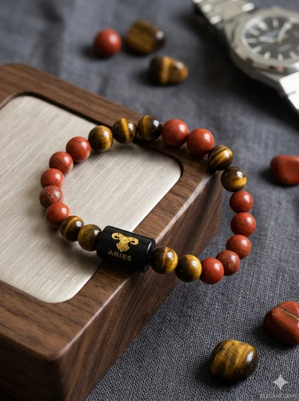 Aries_(Mesh_Rashi)_Bracelet_with_FREE_Gold_Plated_Aries_Zodiac_Coin_|_Energized_&_Siddh