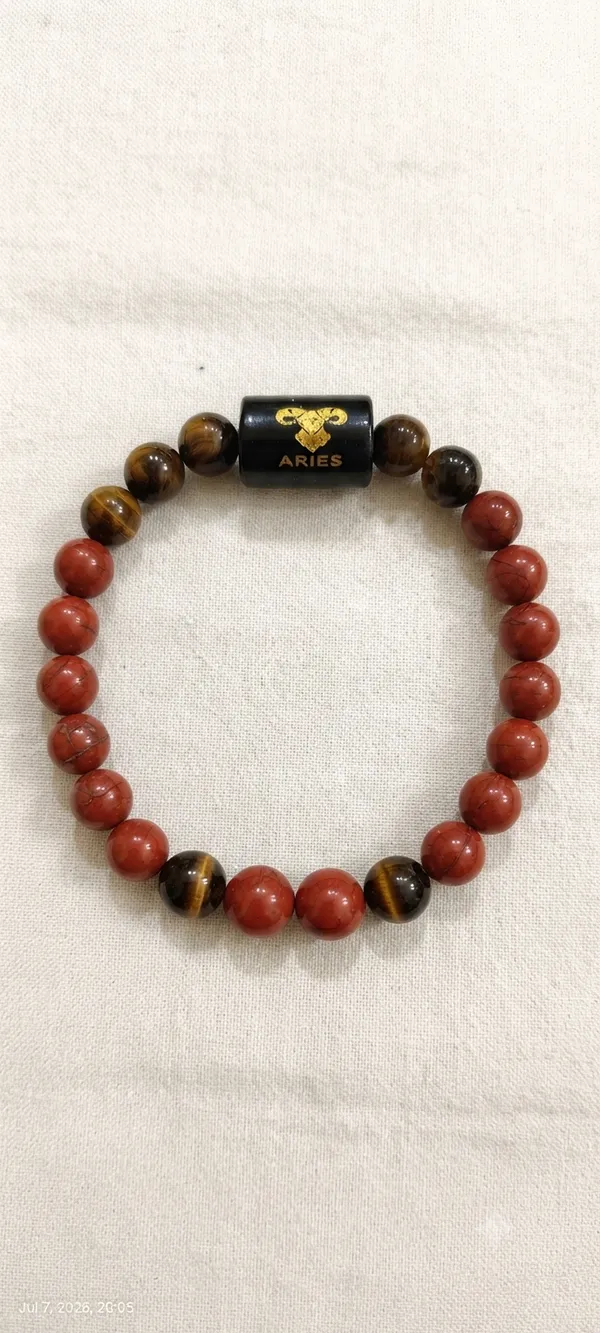 Aries_(Mesh_Rashi)_Bracelet_with_FREE_Gold_Plated_Aries_Zodiac_Coin_|_Energized_&_Siddh