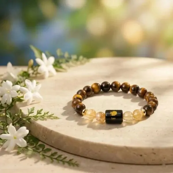 Leo_(Simha_Rashi)_Bracelet_with_FREE_Gold_Plated_Leo_Zodiac_Coin_|_Energized_&_Siddh