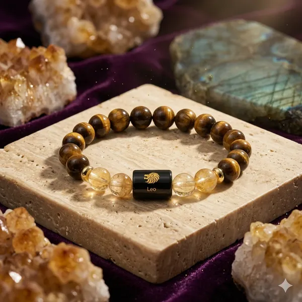 Leo_(Simha_Rashi)_Bracelet_with_FREE_Gold_Plated_Leo_Zodiac_Coin_|_Energized_&_Siddh