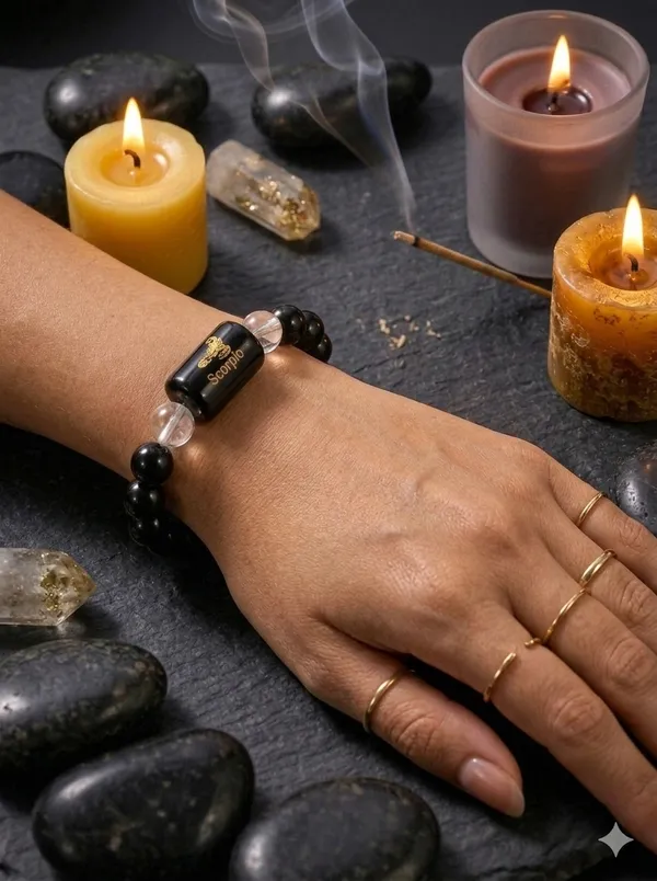Scorpio_(Vrishchika_Rashi)_Bracelet_with_FREE_Gold_Plated_Scorpio_Zodiac_Coin_|_Energized_&_Siddh