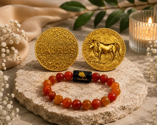 Taurus_(Vrishabha_Rashi)_Bracelet_with_FREE_Gold_Plated_Taurus_Zodiac_Coin_|_Energized_&_Siddh