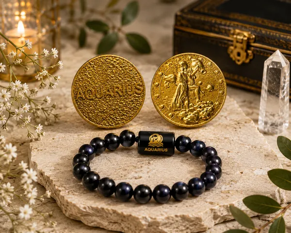 Aquarius_(Kumbha_Rashi)_Bracelet_with_FREE_Gold_Plated_Aquarius_Zodiac_Coin_|_Energized_&_Siddh