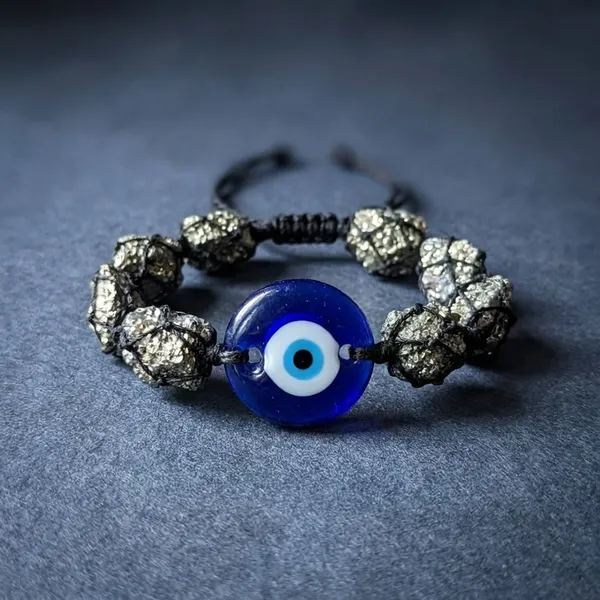 Evil_Eye_Protection_Pyrite_Cluster_Bracelet_pack_of_1