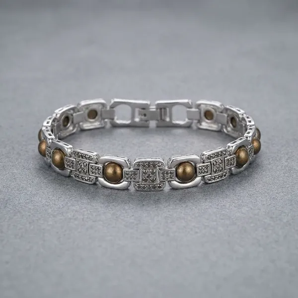 Silver_Magnetic_Bracelet_With_Labradorite_Stone_Beads_And_Stainless_Steel_Design_pack_of_1