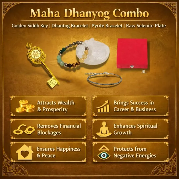 Maha_Dhanyog_Combo_Siddh_Key,_Dhantog_Bracelet,_Pyrite_Bracelet_&_Raw_Selenite_Plate_Pack_Of_1