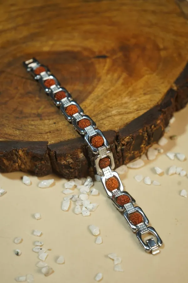 Silver_And_Brown_Rudraksha_Bead_Bracelet_pack_of_1