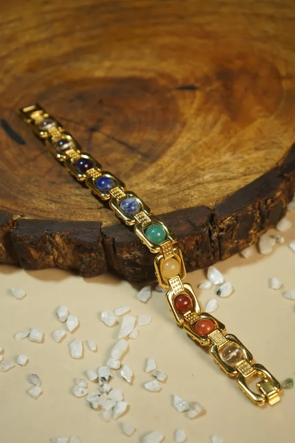 Multicolour_Stone_Bracelet_Gold_Plated_Chakra_Healing_Bracelet_With_Natural_Gemstones_pack_of_1