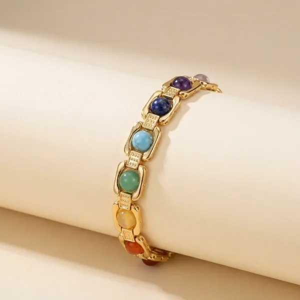 Multicolour_Stone_Bracelet_Gold_Plated_Chakra_Healing_Bracelet_With_Natural_Gemstones_pack_of_1
