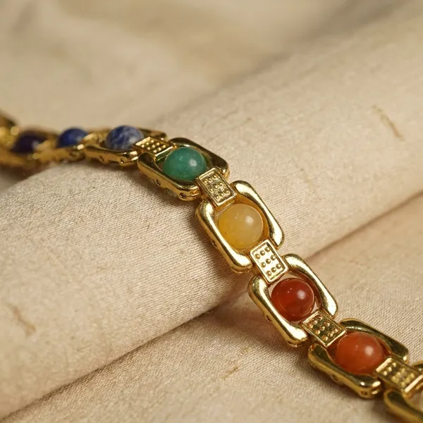 Multicolour_Stone_Bracelet_Gold_Plated_Chakra_Healing_Bracelet_With_Natural_Gemstones_pack_of_1