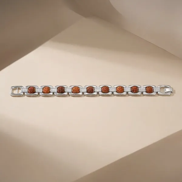 Silver_And_Brown_Rudraksha_Bead_Bracelet_pack_of_1