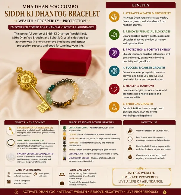 Maha_Dhanyog_Combo_Siddh_Key,_Dhantog_Bracelet,_Pyrite_Bracelet_&_Raw_Selenite_Plate_Pack_Of_1