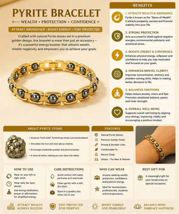 Pyrit_Bracelet_Golden_pack_of_1