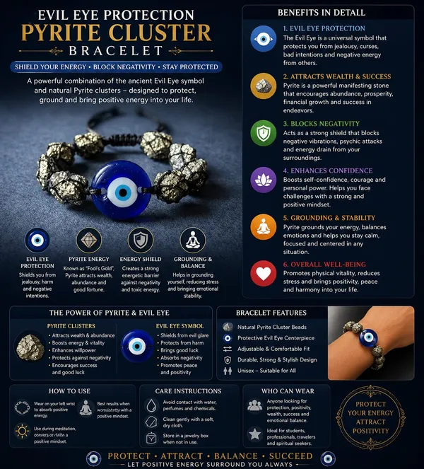 Evil_Eye_Protection_Pyrite_Cluster_Bracelet_pack_of_1