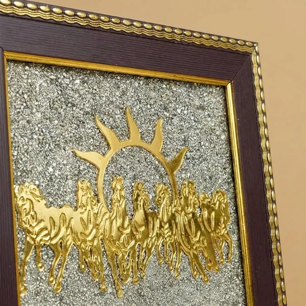 Pyrite_Shat_Ghoda_frem_Spiritual_Wall_Frame_With_Gayatri_Mantra_And_Sun_Design_pack_of_1