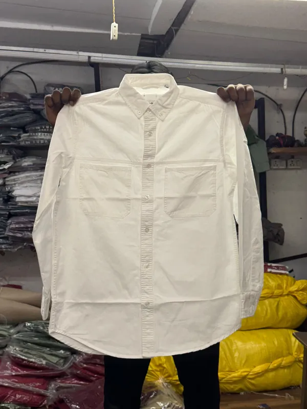 White_Denim_Formal_Full_Sleeve_Shirt_with_Chest_Pockets