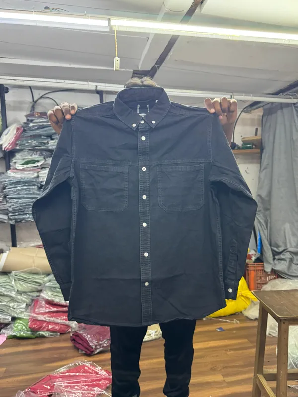 Men's_Black_Denim_Work_Shirt_with_Dual_Chest_Pockets