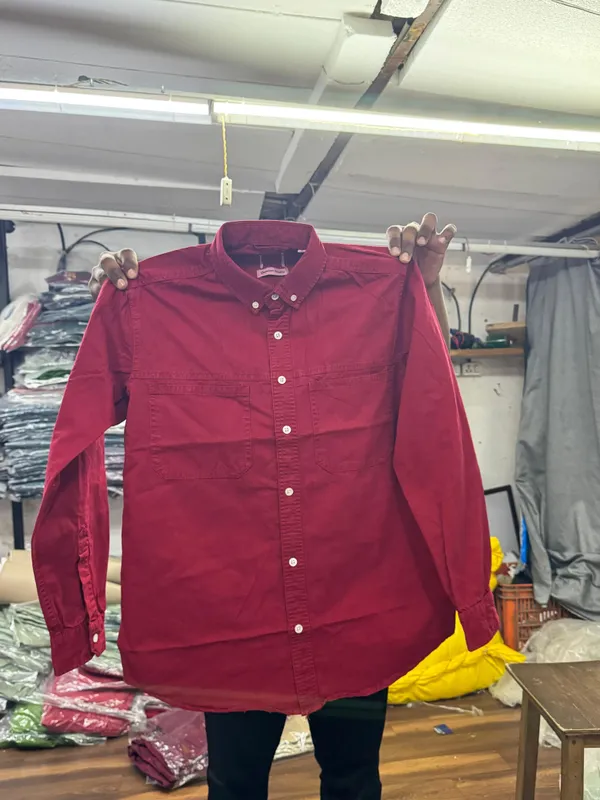 Men's_Maroon_Denim_Full_Sleeve_Shirt