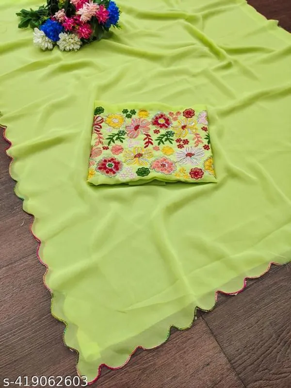 Green_Fancy_Georgette_Sath_Gram_Premium_Saree_For_Women