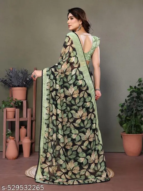 Taladara's_New_Georgette_Printed_Saree_With_Lace_Border_For_Women