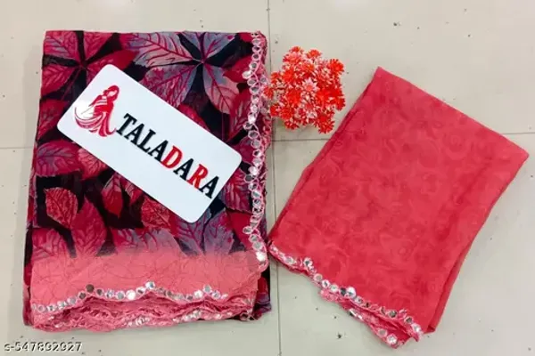 Taladara's_New__Georgette_Printed_Premium_Saree_Mirar_Lace_Border_For_Women