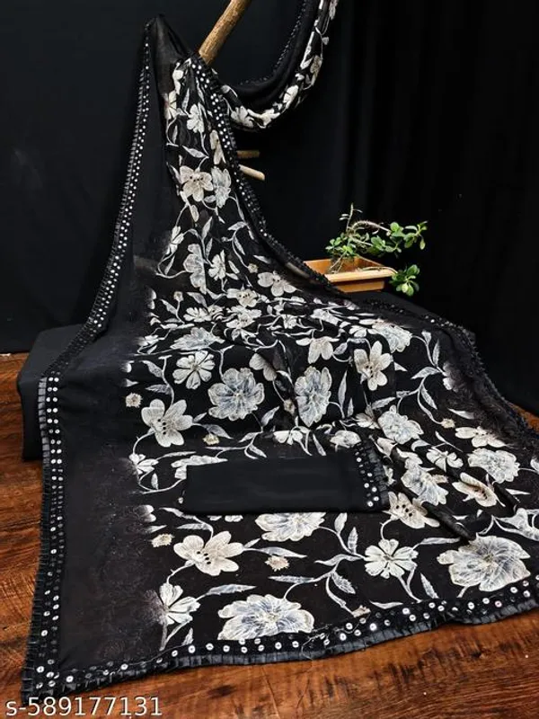 Taladara's_New_Georgette_Printed_And_Lace_Border_Saree_For_Women