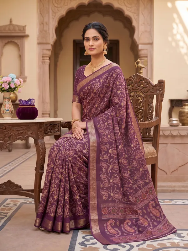 Taladara's_New_Dola_Silk_Printed_Saree_With_Unstiched_Blouse
