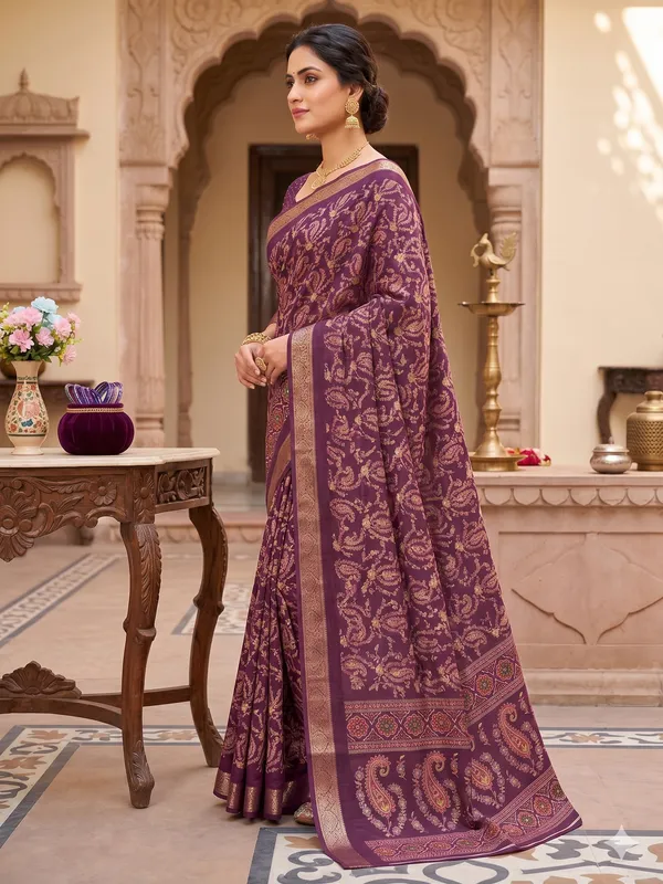 Taladara's_New_Dola_Silk_Printed_Saree_With_Unstiched_Blouse