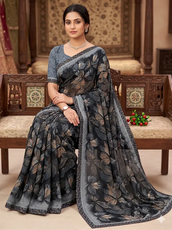 Taladara's_New_Fancy_Georgette_Printed_Saree_WIth_Digital_Lace
