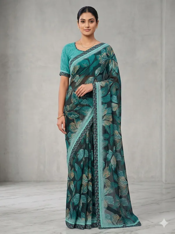 Taladara's_New_Fancy_Georgette_Printed_Saree_WIth_Digital_Lace