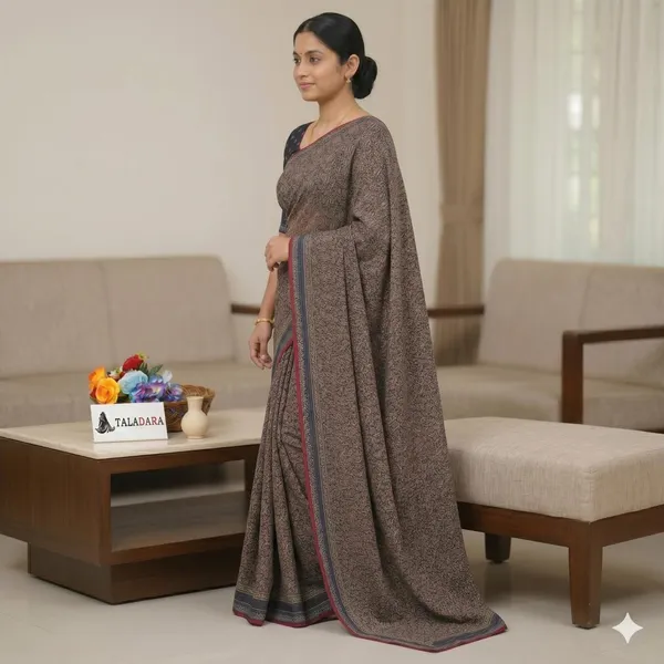 Taladara's_New_Fancy_Goergette_Printed_Saree_With_Dimond_Lace_Border